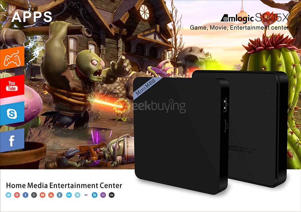 MINI M8SII Amlogic S905X Android 6.0 Marshmallow 2G/16G 4K TV BOX KODI 802.11b/g/n WIFI LAN