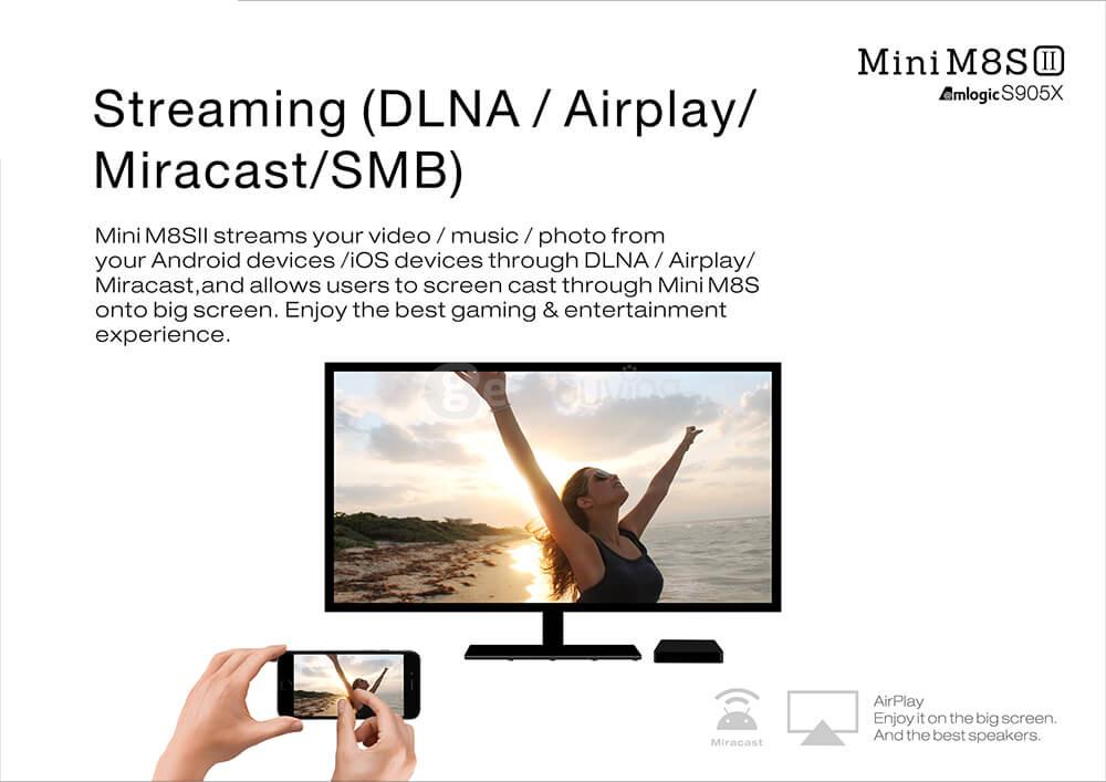 MINI M8SII Amlogic S905X Android 6.0 Marshmallow 2G/16G 4K TV BOX KODI 802.11b/g/n WIFI LAN