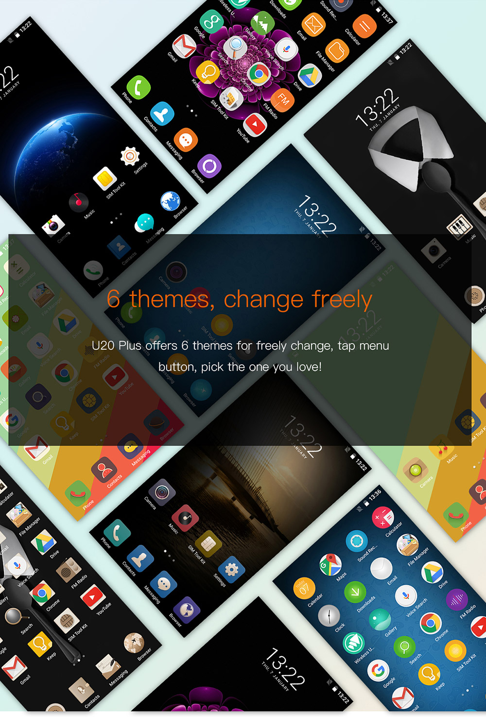 [HK Stock]Oukitel U20 Plus 5.5inch FHD Android 6.0 4G LTE Smartphone MT6737T Quad Core 1.5GHz 2GB RAM 16GB ROM Dual Rear Cameras 13.0MP+0.3MP TOUCH ID - Gold