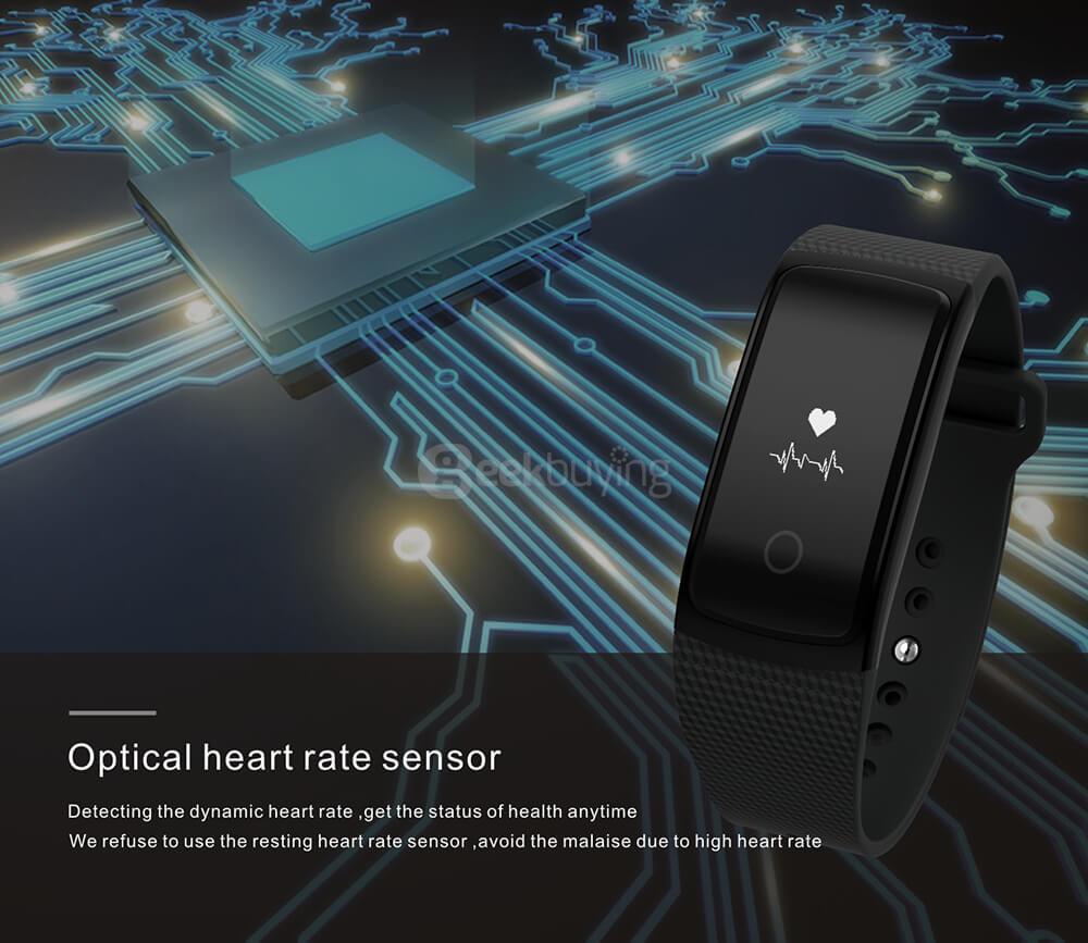 A09 BLE4.0 Heart Rate/Blood Pressure Monitoring Smart Bracelet Black