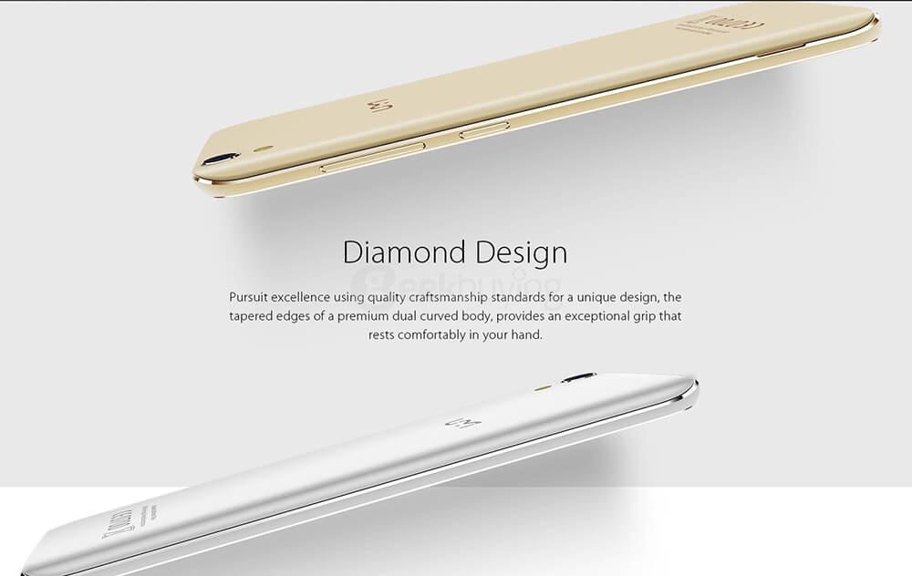 [HK Stock]UMI Diamond X 5.0inch HD 2.5D Screen Android 6.0 4G LTE Smartphone MT6737 Quad Core 2GB RAM 16GB ROM 8.0MP OTG LED Notification - Gold