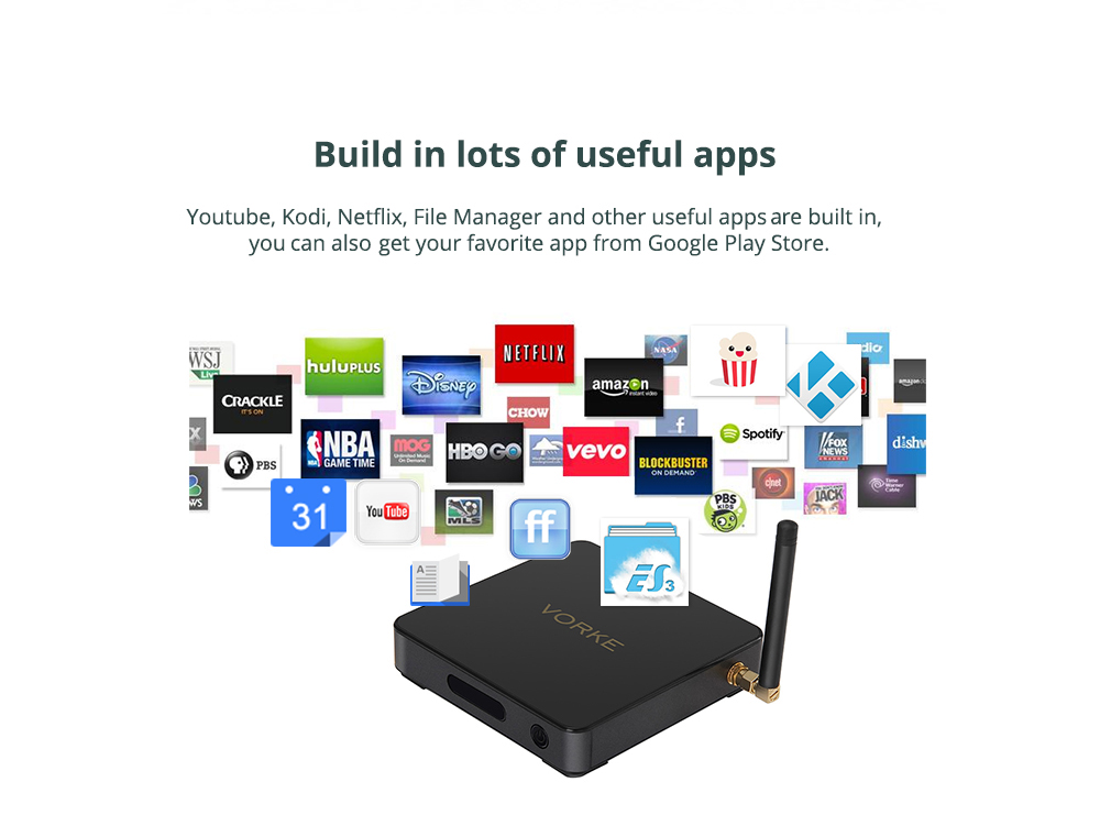 [Spain Stock]VORKE Z1 Amlogic S912 KODI 16.1 4K VP9 60FPS HDR Smart TV BOX Android 6.0 3G DDR4/32G eMMC 802.11AC WIFI Gigabit LAN Dolby HDMI CEC DLNA Bluetooth OTA