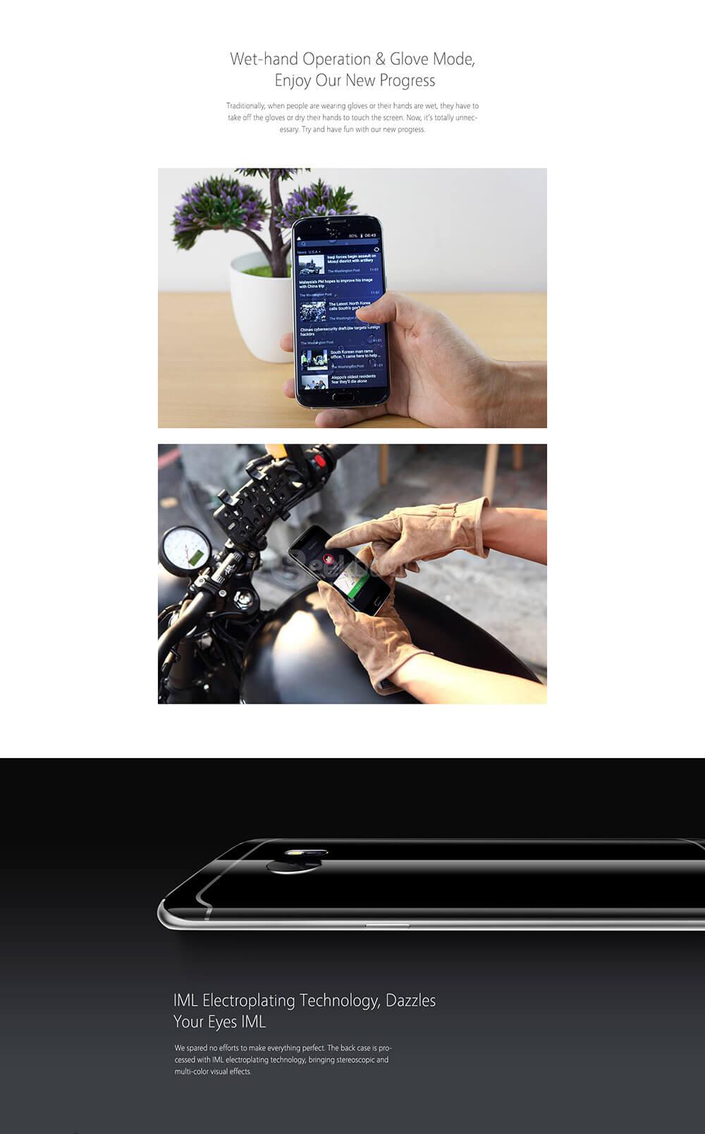 [HK Stock]Bluboo Edge 5.5inch HD Android 6.0 4G LTE Smartphone MT6737 Quad Core 1.3GHz 2GB RAM 16GB ROM 13.0MP Touch ID Heart Sensor - Gold