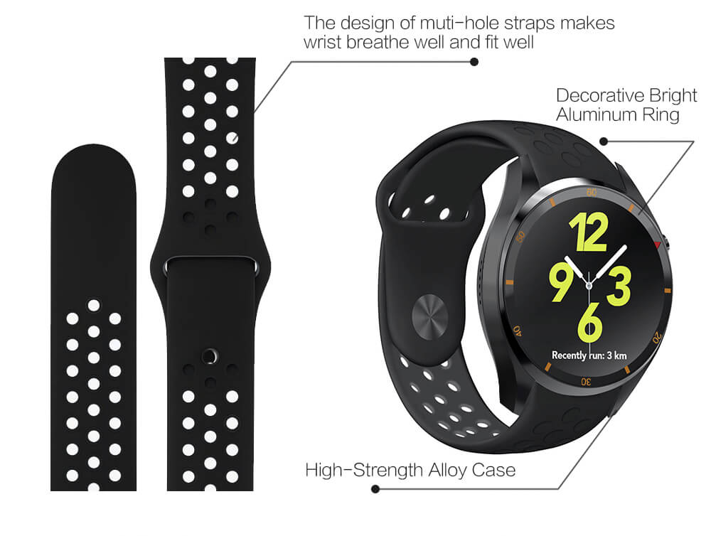 [Package A] IQI I3 3G Smart Watch Phone Android 5.1 (Gold) + QCY QY12 Bluetooth Sports Earbuds (Black)