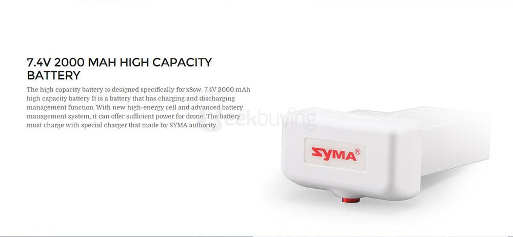 SYMA X8SW WIFI FPV With 720P HD Camera Altitude Hold Mode 2.4G 6Aixs Gyro RC Quadcopter RTF - White