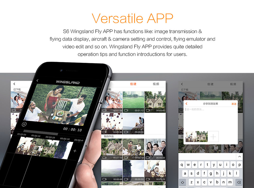 Wingsland S6 Pocket Selfie Drone FPV 4K UHD Camera GPS Obstacle Avoidance RC Quadcopter- Orange