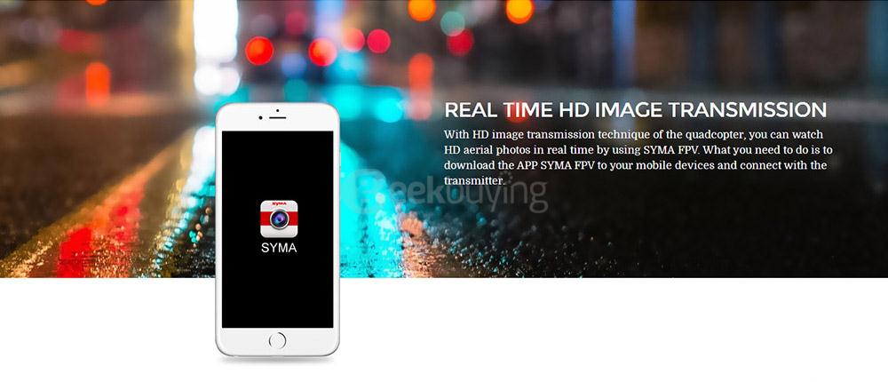 SYMA X8SW WIFI FPV With 720P HD Camera Altitude Hold Mode 2.4G 6Aixs Gyro RC Quadcopter RTF - White