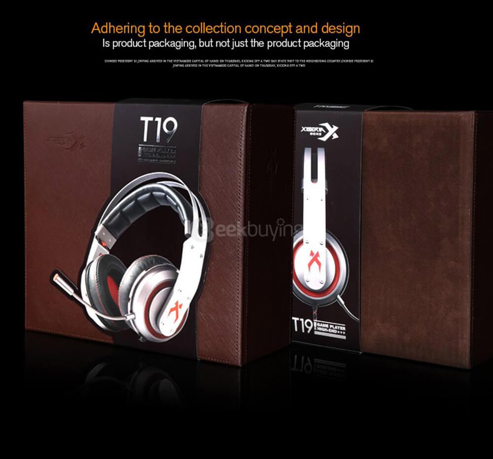 XIBERIA T19 LED Gaming Headsets With Microphone Vibration 7.1 Virtual Surrounded Sound For PC Gamer - Gray
