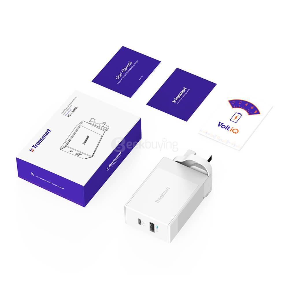 Tronsmart 42W USB-C 2-Port Wall Charger with Power Delivery for Google Pixel/Pixel XL MacBook 2016 Model iPad Pro and VoltiQ for iPhone Samsung & More - UK