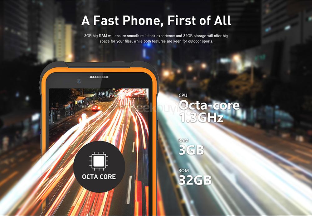 [HK Stock]Ulefone ARMOR IP68 Waterproof 4.7-inch HD Android 6.0 Rugged Smartphone 3GB 32GB MT6753 Octa Core 13.0MP GPS SOS OTG NFC- Black