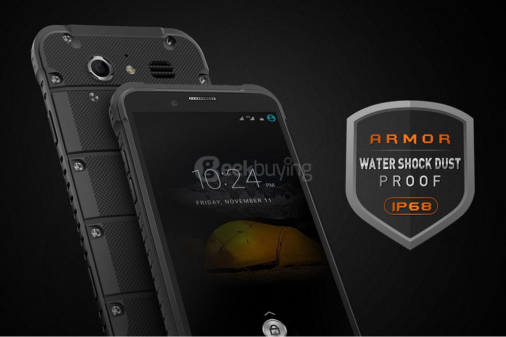 [HK Stock]Ulefone ARMOR IP68 Waterproof 4.7-inch HD Android 6.0 Rugged Smartphone 3GB 32GB MT6753 Octa Core 13.0MP GPS SOS OTG NFC- Black