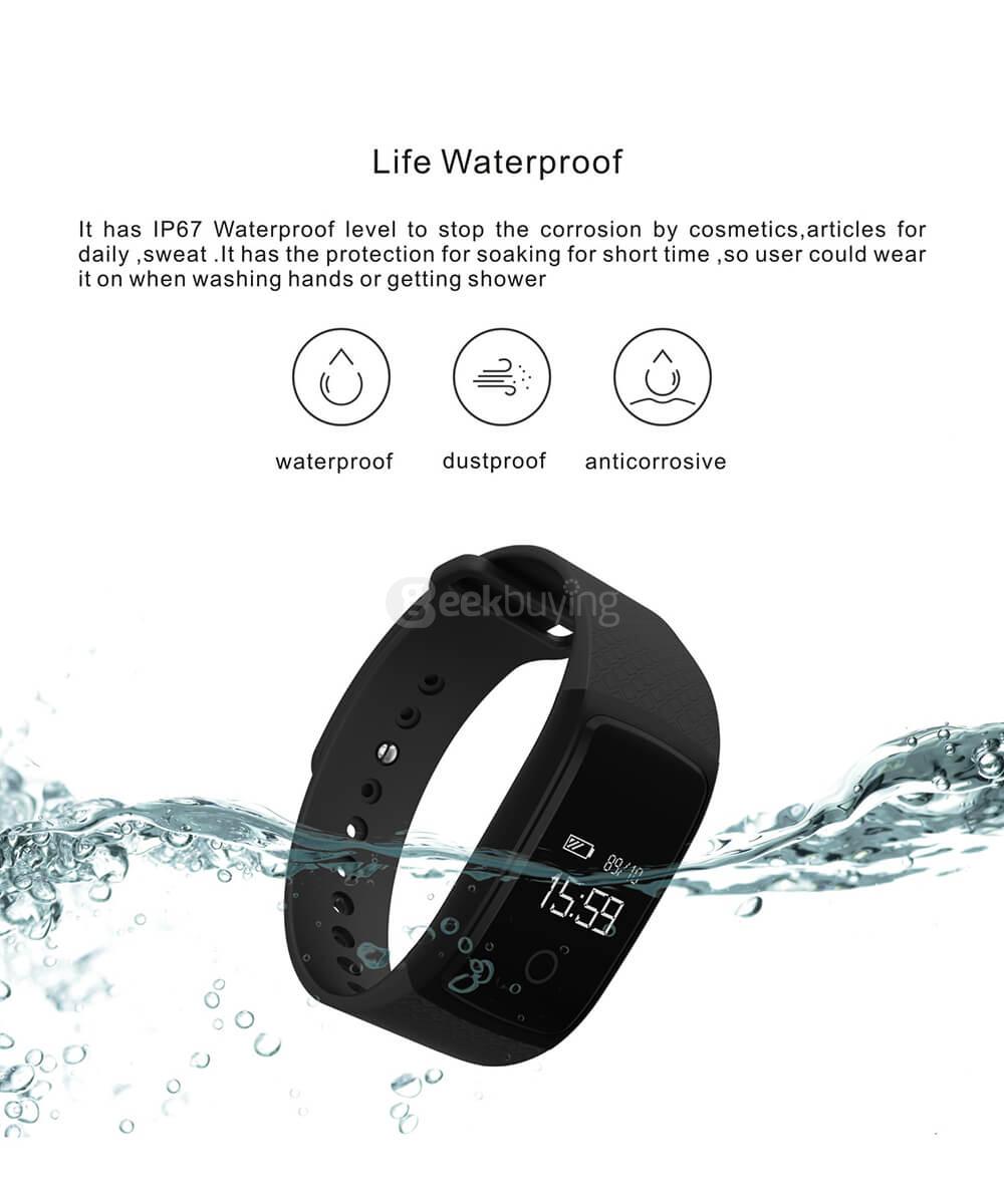 A09 BLE4.0 Heart Rate/Blood Pressure Monitoring Smart Bracelet Black