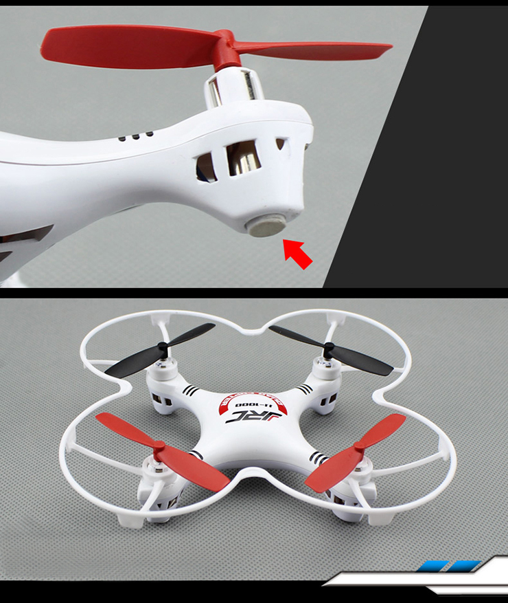 JJRC 1000 Updated ersion 2.4G 4CH 6 Axis Gyro RC Quadcopter With LED RTF LCD Remote Controller - White