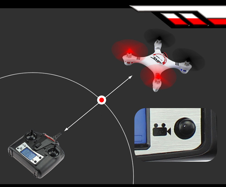 JJRC 1000 Updated ersion 2.4G 4CH 6 Axis Gyro RC Quadcopter With LED RTF LCD Remote Controller - White