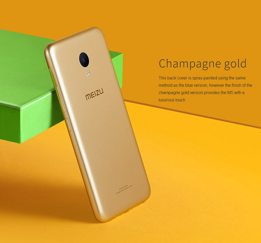MEIZU M5/Meilan 5 5.2inch HD 2.5D Screen 4G LTE Flyme 5 Smartphone 64bit MT6750 Octa Core 2GB RAM 16GB ROM 5.0MP+13.0MP Touch ID - Green