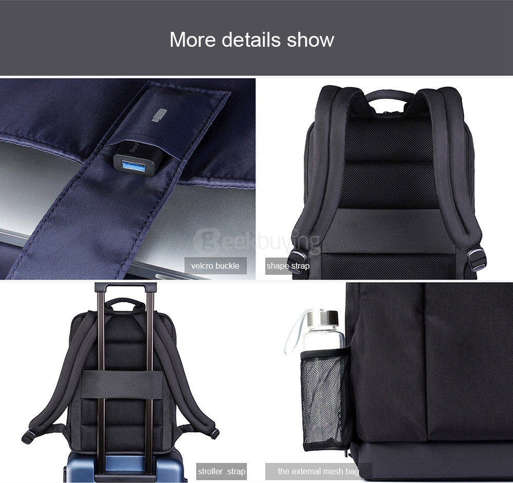 Original Xiaomi Classic Business Style Polyester Leisure Backpack with 17L Capacity - Black