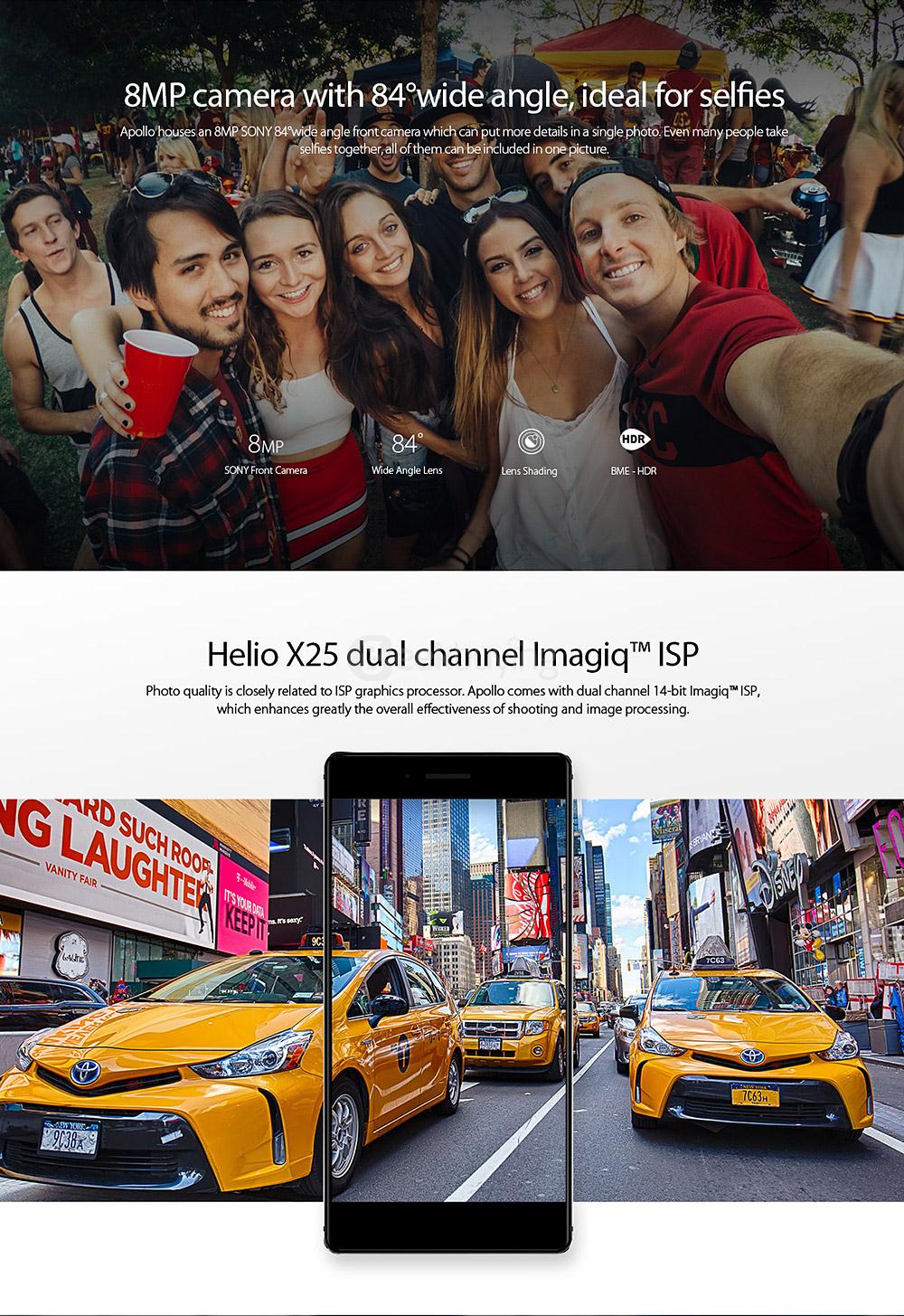 [HK Stock]Vernee Apollo 5.5inch 2.5D 2K Screen Android 6.0 Smartphone Helio X25 MT6797T Deca Core 4GB RAM 64GB ROM 21.0MP 8.0MP Touch ID VR Support Type-C - Gray