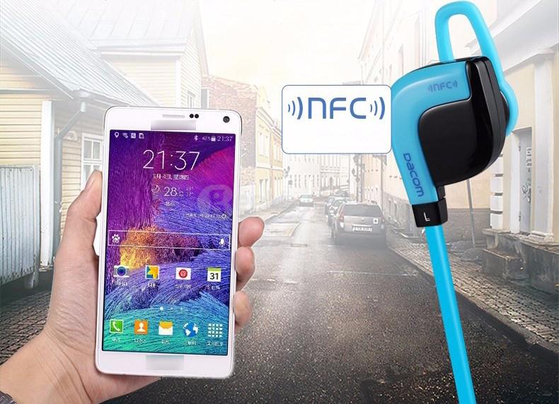 DACOM G02 Wireless Bluetooth V4.1 In-ear Sports Headphones NFC Function with Micphone - Blue
