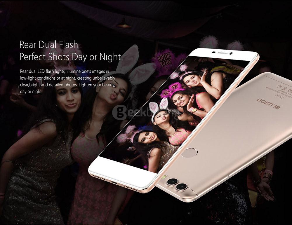[HK Stock]Bluboo Dual 5.5inch FHD Android 6.0 4G LTE Smartphone MT6737T Quad Core 1.5GHz 2GB RAM 16GB ROM Dual Rear Cameras 13.0MP+2.0MP Touch ID OTG - Black