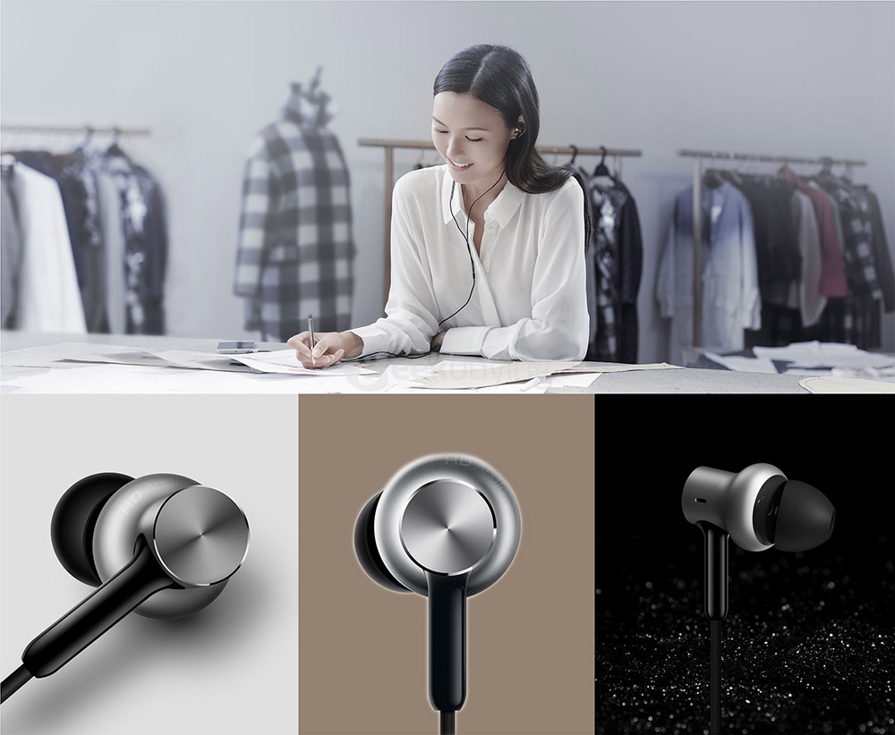 Original Xiaomi Hybrid Earphones Pro Mi Piston 4 with MIC Dual Drivers Wired Control for Android iOS - Silver