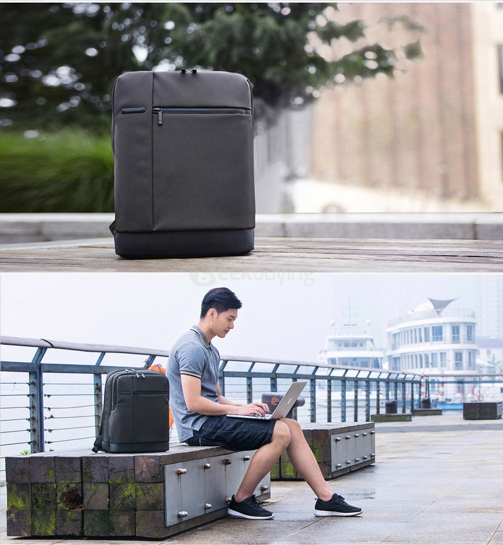 Original Xiaomi Classic Business Style Polyester Leisure Backpack with 17L Capacity - Black