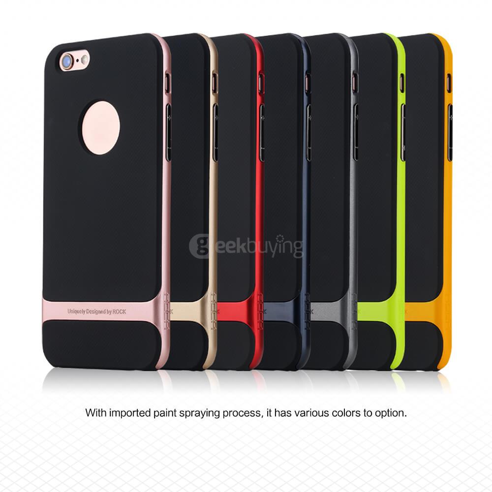 ROCK Royce Series Phones Protective Shell TPU Back Cover With PC Edge Anti-scratch Phone Case For iPhone 6Plus/6S Plus - Navy Blue