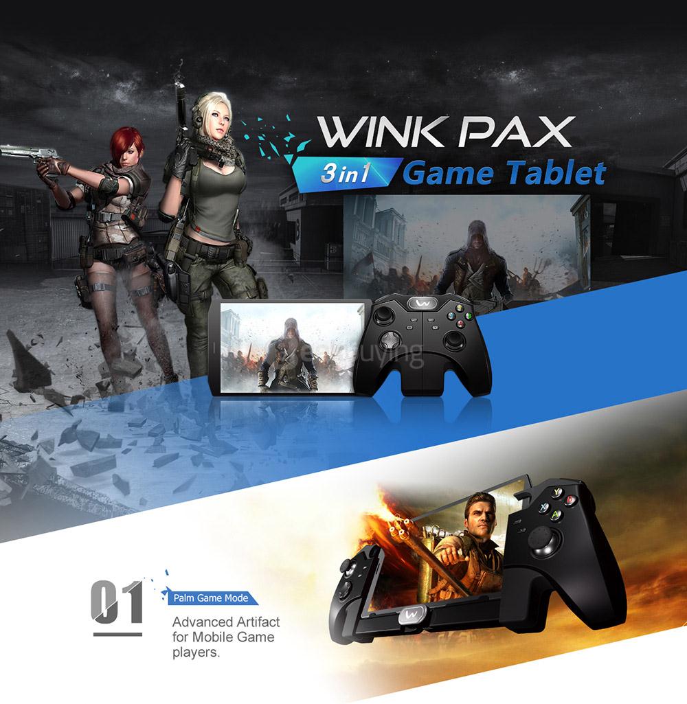 WinkPax G1 3-in-1 4G Phablet Game Console 8 inch Android 5.1 2GB/32GB MT8783 Octa Core 1.3GHz IPS 1920*1200 with Adaptable Controller - Black