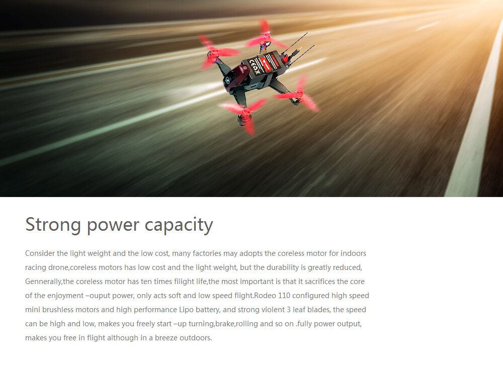 Walkera Rodeo 110 110mm FPV Racing Drone Devo 7 w/ 600TVL HD Camera 5.8GHz 40CH Transmission - RTF ( Mode 2 )