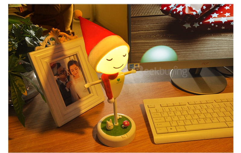 Scarecrow LED Light Creartive Night Light  Tabble Lamp with USB Charging Vibration Sensor for Christmas - Yellow Light