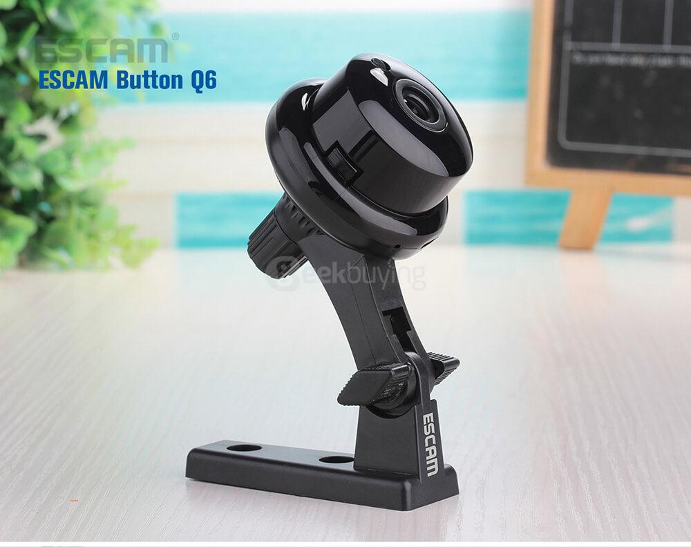 ESCAM Button Q6 Mini 720P WiFi IP Camera Night Vision Support 128GB Card Motion Detection Audio