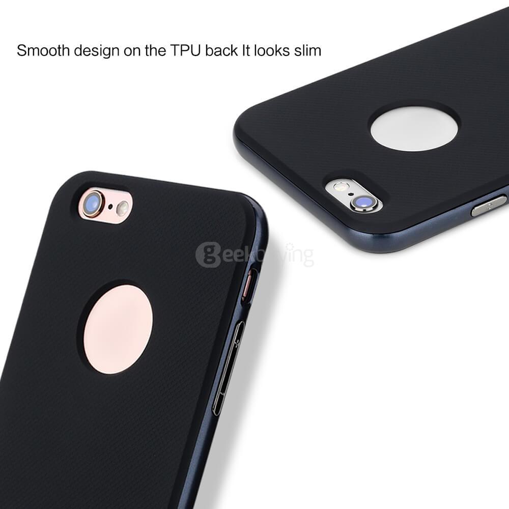 ROCK Royce Series Phones Protective Shell TPU Back Cover With PC Edge Anti-scratch Phone Case For iPhone 6Plus/6S Plus - Navy Blue