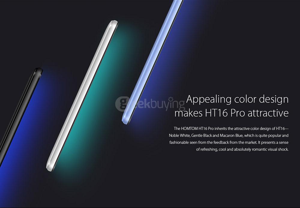 [HK Stock]HOMTOM HT16 Pro 5.0inch HD Android 6.0 4G LTE Smartphone MT6737 Quad Core 1.3GHz 2GB RAM 16GB ROM 5.0MP+13.0MP Fast Charge Hotknot - Blue