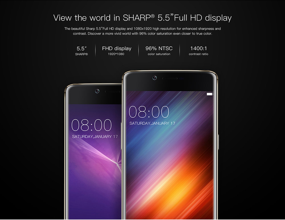 [HK Stock]DOOGEE Shoot 1 5.5inch FHD Android 6.0 Dual Rear Cameras 13.0MP+8.0MP Front Touch ID Smartphone MT6737T Quad Core 1.5GHz 2GB RAM 16GB ROM - Black