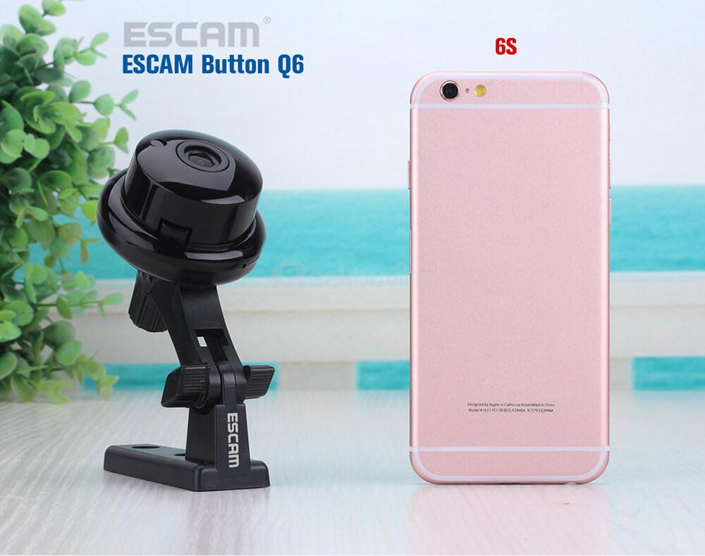 ESCAM Button Q6 Mini 720P WiFi IP Camera Night Vision Support 128GB Card Motion Detection Audio