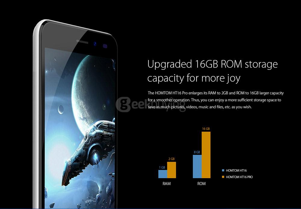 [HK Stock]HOMTOM HT16 Pro 5.0inch HD Android 6.0 4G LTE Smartphone MT6737 Quad Core 1.3GHz 2GB RAM 16GB ROM 5.0MP+13.0MP Fast Charge Hotknot - Blue