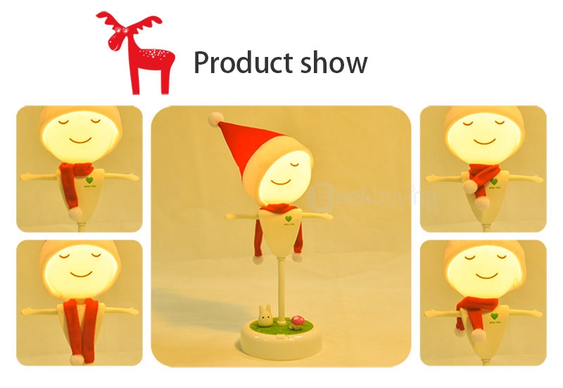 Scarecrow LED Light Creartive Night Light  Tabble Lamp with USB Charging Vibration Sensor for Christmas - Yellow Light