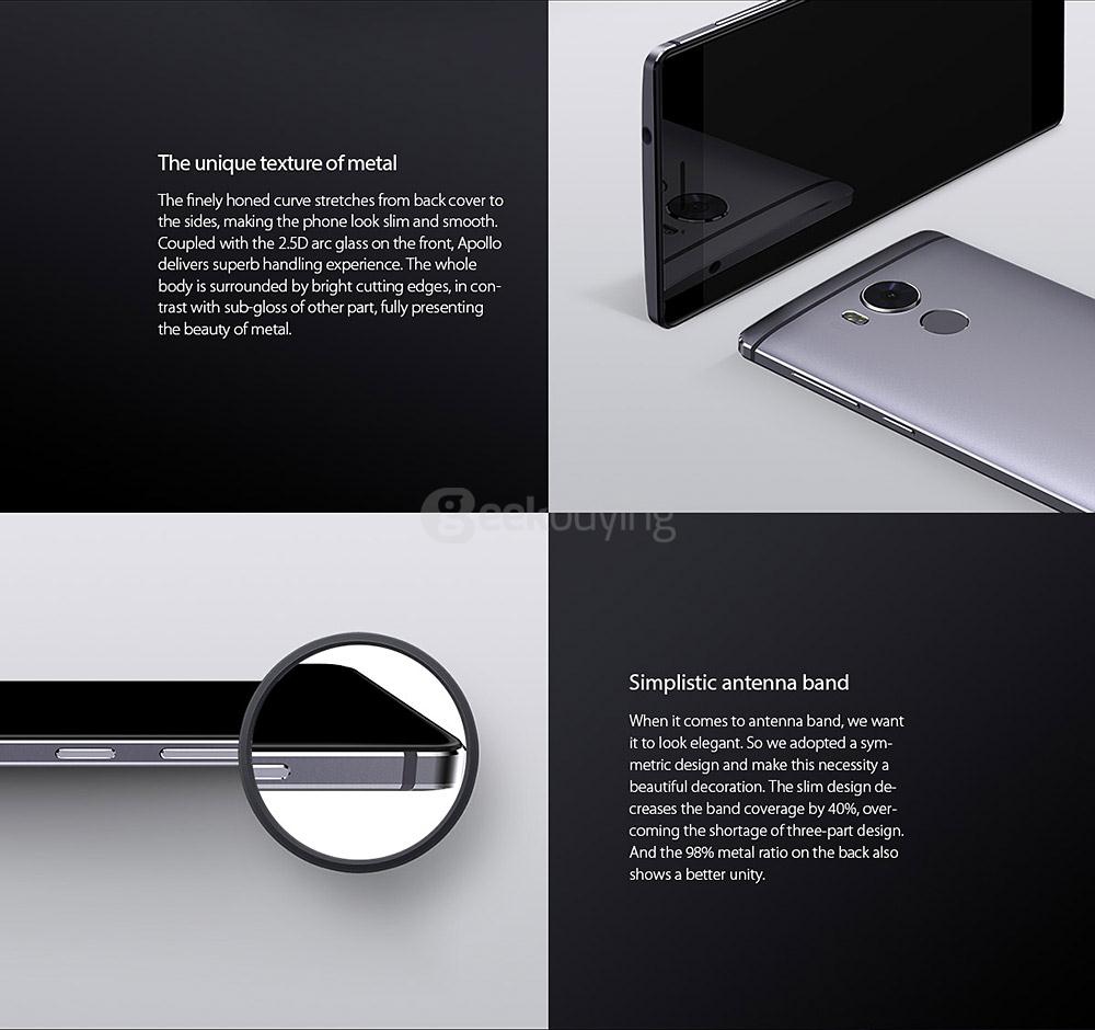 [HK Stock]Vernee Apollo 5.5inch 2.5D 2K Screen Android 6.0 Smartphone Helio X25 MT6797T Deca Core 4GB RAM 64GB ROM 21.0MP 8.0MP Touch ID VR Support Type-C - Gray