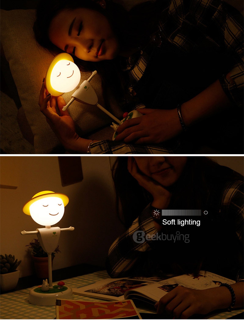 Scarecrow LED Light Creartive Night Light  Tabble Lamp with USB Charging Vibration Sensor for Christmas - Yellow Light