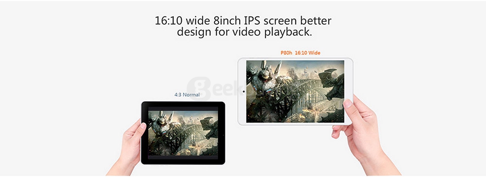 Teclast P80h Tablet PC 8 inch Android 5.1 1GB/8GB MT8163 Quad Core 1.3GHz IPS 1280*800 GPS Dual WiFi HDMI Miracast - White