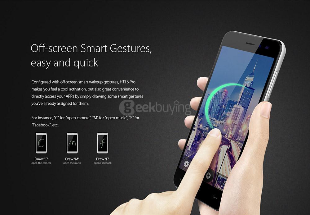 [HK Stock]HOMTOM HT16 Pro 5.0inch HD Android 6.0 4G LTE Smartphone MT6737 Quad Core 1.3GHz 2GB RAM 16GB ROM 5.0MP+13.0MP Fast Charge Hotknot - Black