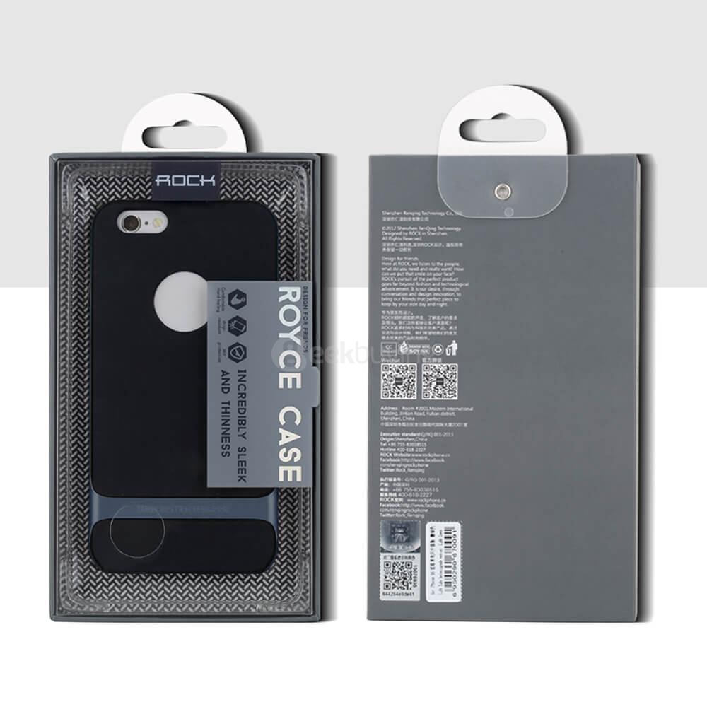 ROCK Royce Series Phones Protective Shell TPU Back Cover With PC Edge Anti-scratch Phone Case For iPhone 6Plus/6S Plus - Navy Blue