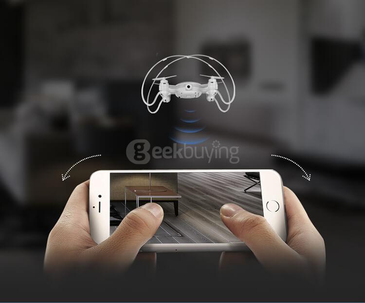 Fayee Smart Egg WIFI FPV 0.3MP Camera Headless Mode Altitude Hold RC Quadcopter RTF - Black