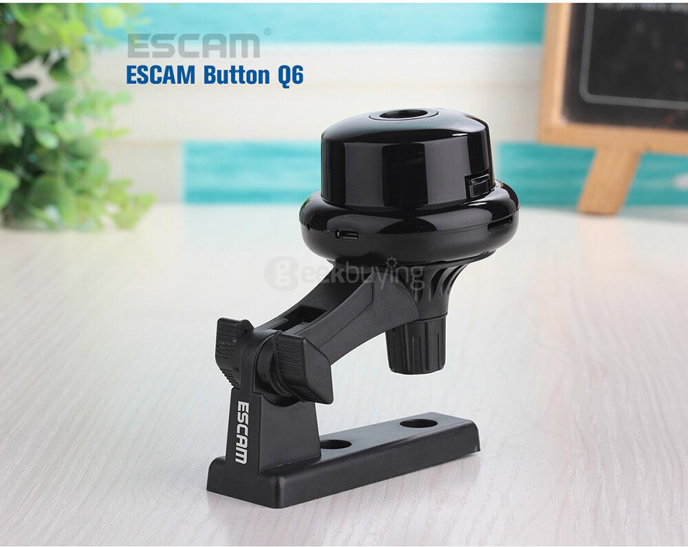 ESCAM Button Q6 Mini 720P WiFi IP Camera Night Vision Support 128GB Card Motion Detection Audio