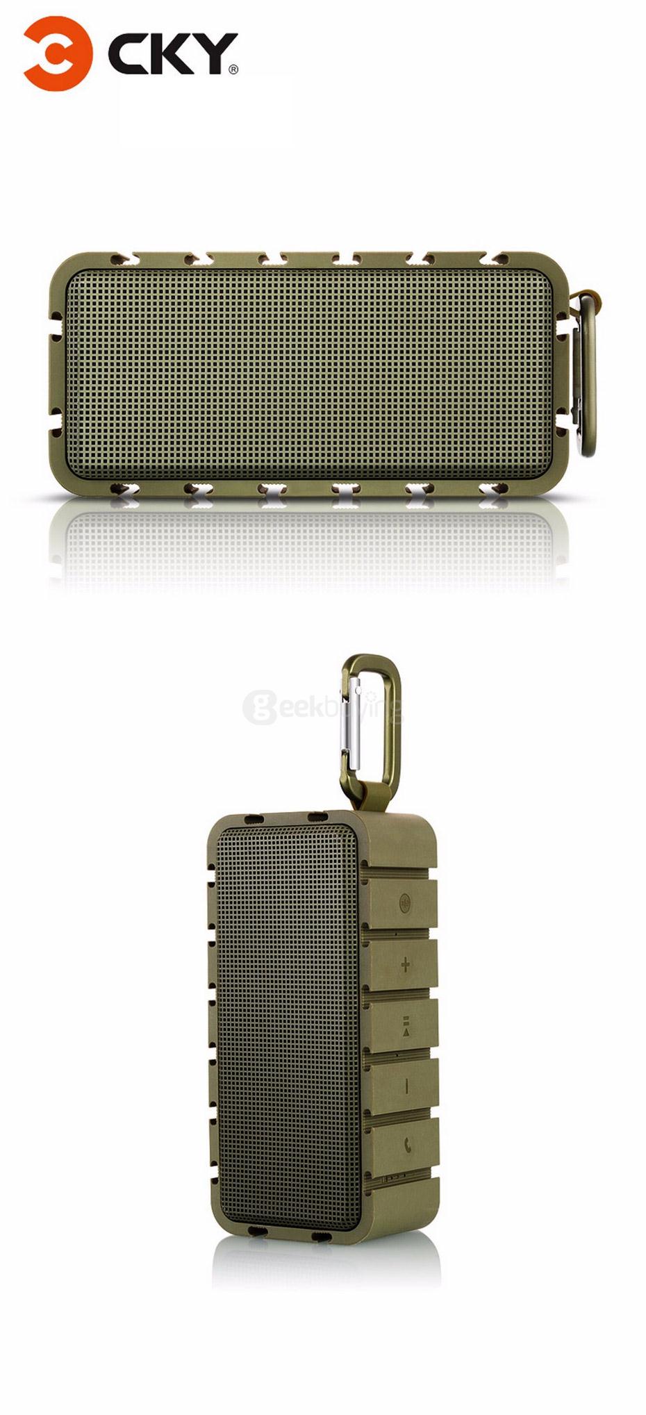 Original CKY CK207 Wireless Bluetooth 4.0 Speaker With EDR Tech Handsfree IPX6 Waterproof Support TF Card - Army Green