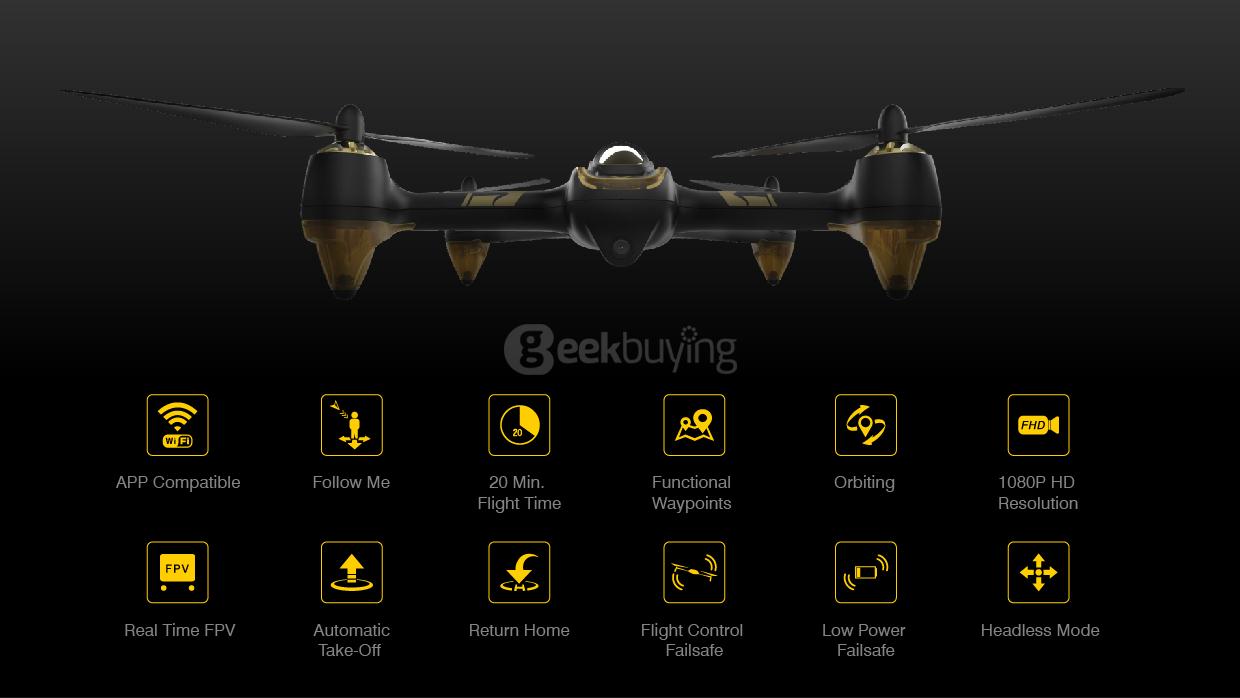 Hubsan X4 AIR Pro H501A 5.8G FPV Brushless With 1080P HD Camera GPS Waypoint RC Quadcopter RTF - Transmitter Version