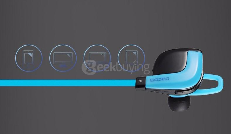 DACOM G02 Wireless Bluetooth V4.1 In-ear Sports Headphones NFC Function with Micphone - Blue