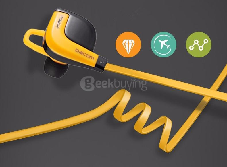 DACOM G02 Wireless Bluetooth V4.1 In-ear Sports Headphones NFC Function with Micphone - Blue