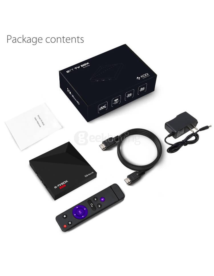 R-TV BOX MINI RK3229 4K VP9 Android5.1 Smart TV BOX 1G/8G WIFI LAN KODI DLNA Google TV Remote