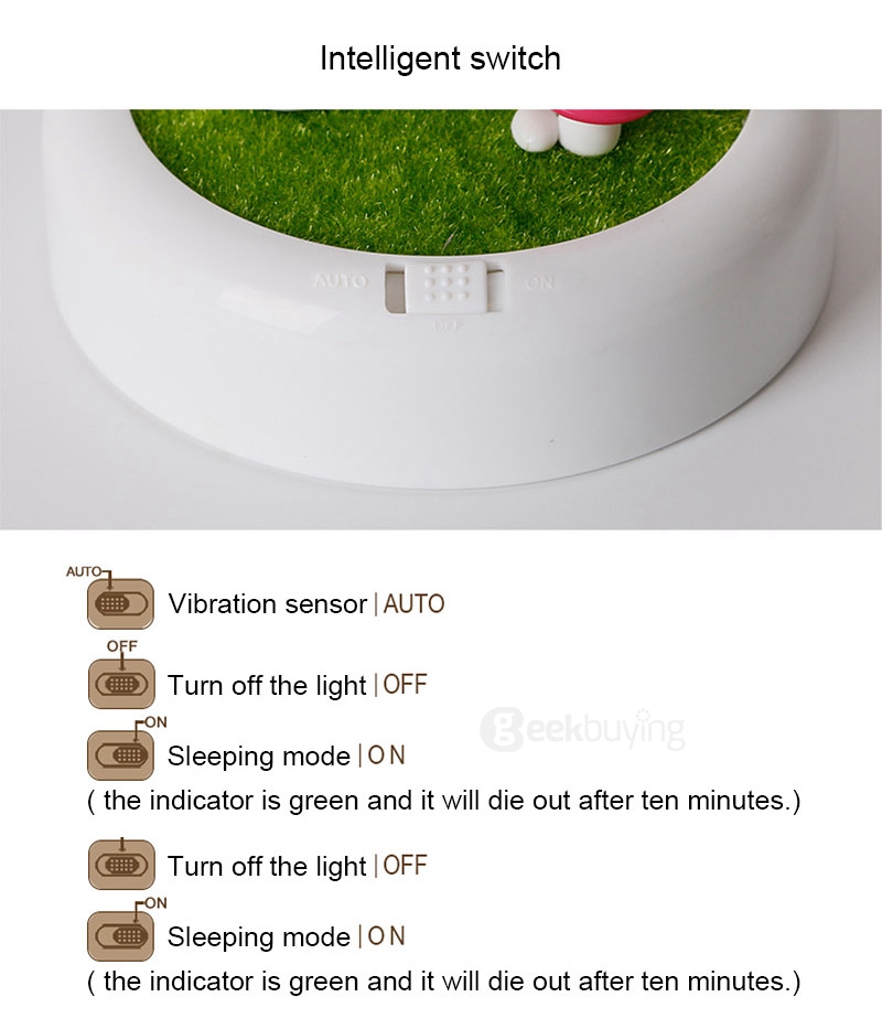 Scarecrow LED Light Creartive Night Light  Tabble Lamp with USB Charging Vibration Sensor for Christmas - Yellow Light