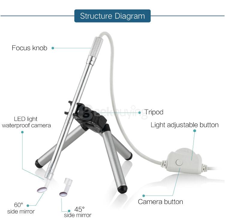 Supereyes Y002 7mm 200X IP67 Waterproof Handheld Digital Microscope Borescope Endoscope Otoscope with LED